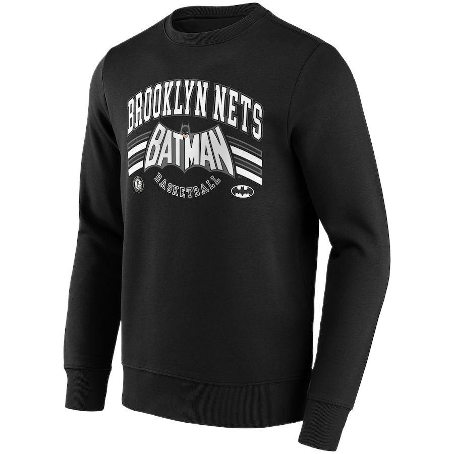 NBA Brooklyn Nets DC Logo Printed Crewneck Sweatshirt Black 13327573