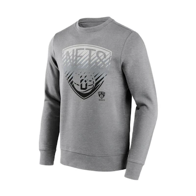 NBA Brooklyn Nets Fade Pattern Crewneck Sweatshirt Grey 12085455