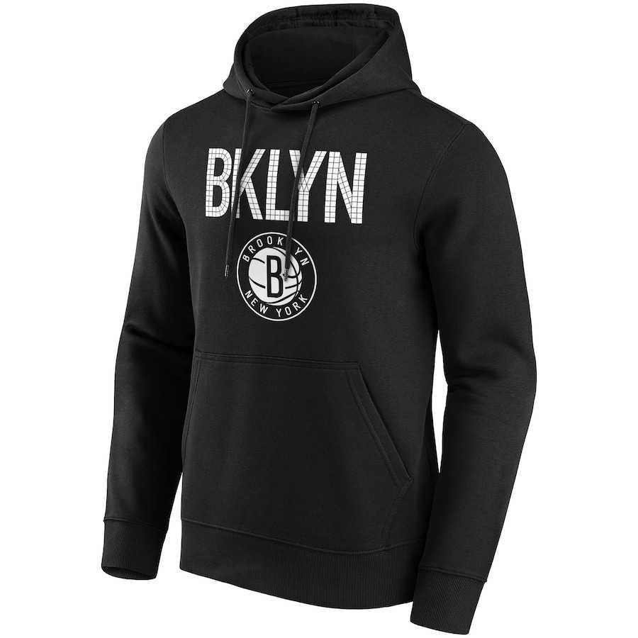 NBA Brooklyn Nets Fanatics Black Pullover Hoodie Long Sleeve Casual Wear 12089109
