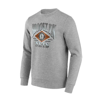 NBA Brooklyn Nets Fanatics Crewneck Graphic Pullover Sweatshirt Gray () 13340683
