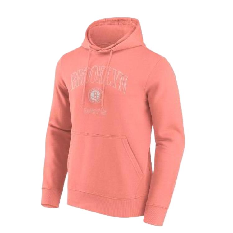 NBA Brooklyn Nets Logo Print Pink Pullover Hoodie for Men 201956730