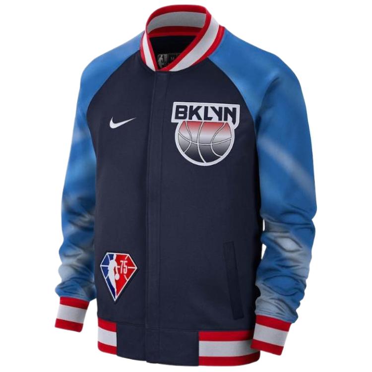 NBA Brooklyn Nets Nike City Edition Baseball Jacket Blue Long Sleeve 12062482