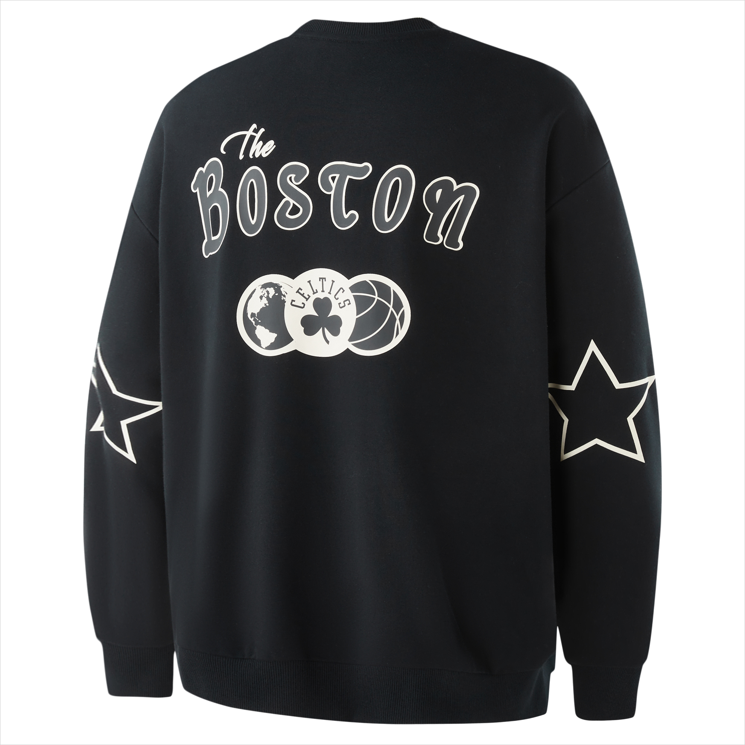 NBA Celtics Team Logo Crewneck Sweatshirt Black Unisex Long Sleeve Casual Wear APCRE00523BOS01