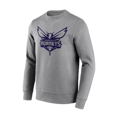 NBA Charlotte Hornets Alphabet Graphic Grey Long-Sleeve Sweatshirt 12092087