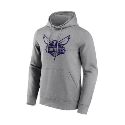 NBA Charlotte Hornets Fanatics Grey Hoodie Pullover with Letter Print Design 12088757