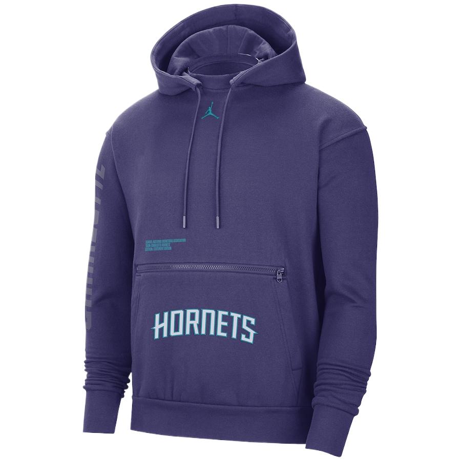 NBA Charlotte Hornets Letter Print Hoodie Unisex Navy Blue 13315806