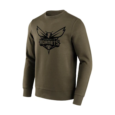 NBA Charlotte Hornets Logo Crewneck Sweatshirt Brown - Long Sleeve 12087199