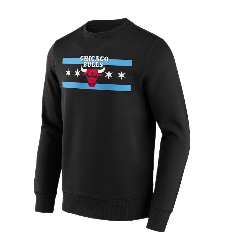 NBA Chicago Bulls Animal Print Crewneck Sweatshirt Black - Casual Fit 12089301