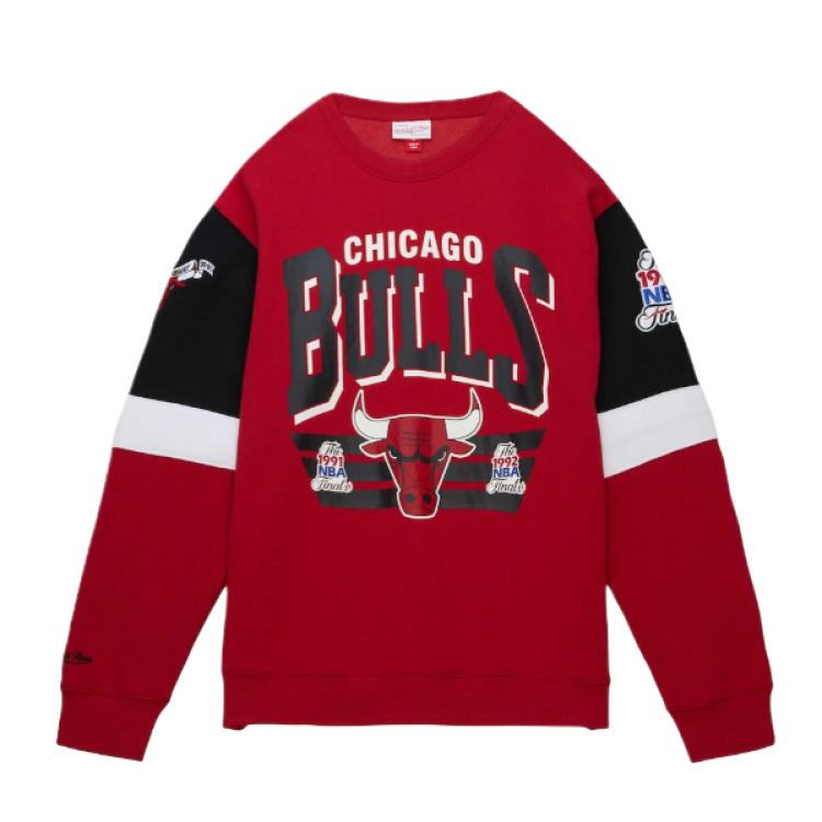 NBA Chicago Bulls Colorblock Letter Crewneck Sweatshirt Red - 13376872