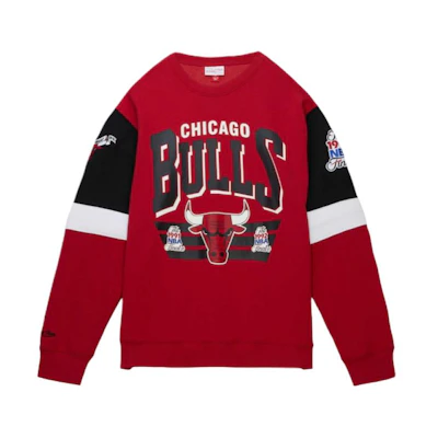 NBA Chicago Bulls Colorblock Letter Crewneck Sweatshirt Red - 13376872