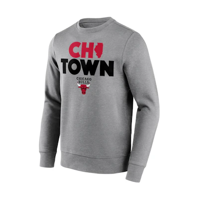 NBA Chicago Bulls Fanatics Graphic Print Crewneck Sweatshirt Men’s Grey 12089285