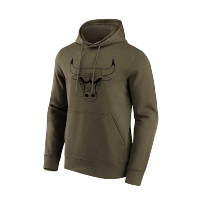 NBA Chicago Bulls Fanatics Olive Drawstring Hoodie Animal Pattern Casualwear 12087171