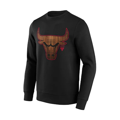 NBA Chicago Bulls Hardwood Pattern Crewneck Sweatshirt Black Mens 12085318