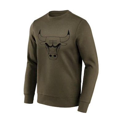 NBA Chicago Bulls Preferred Crewneck Pullover Graphic Sweatshirt Olive Green Men 12087136