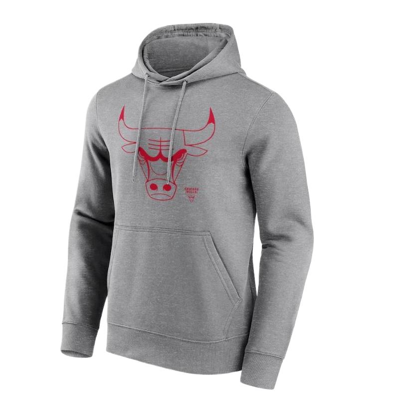 NBA Chicago Bulls Pullover Casual Hoodie Grey 12088795