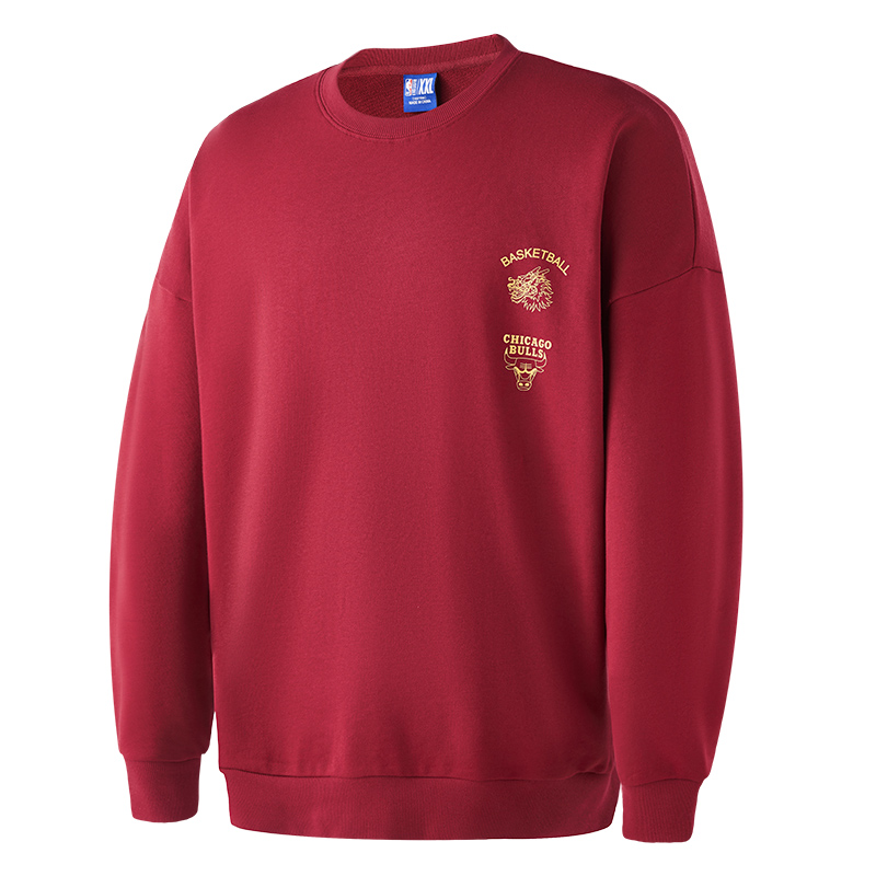 NBA Chicago Bulls Solid Color Crewneck Sweatshirt Men’s Pullover Deep Red APCRE00522CHI44