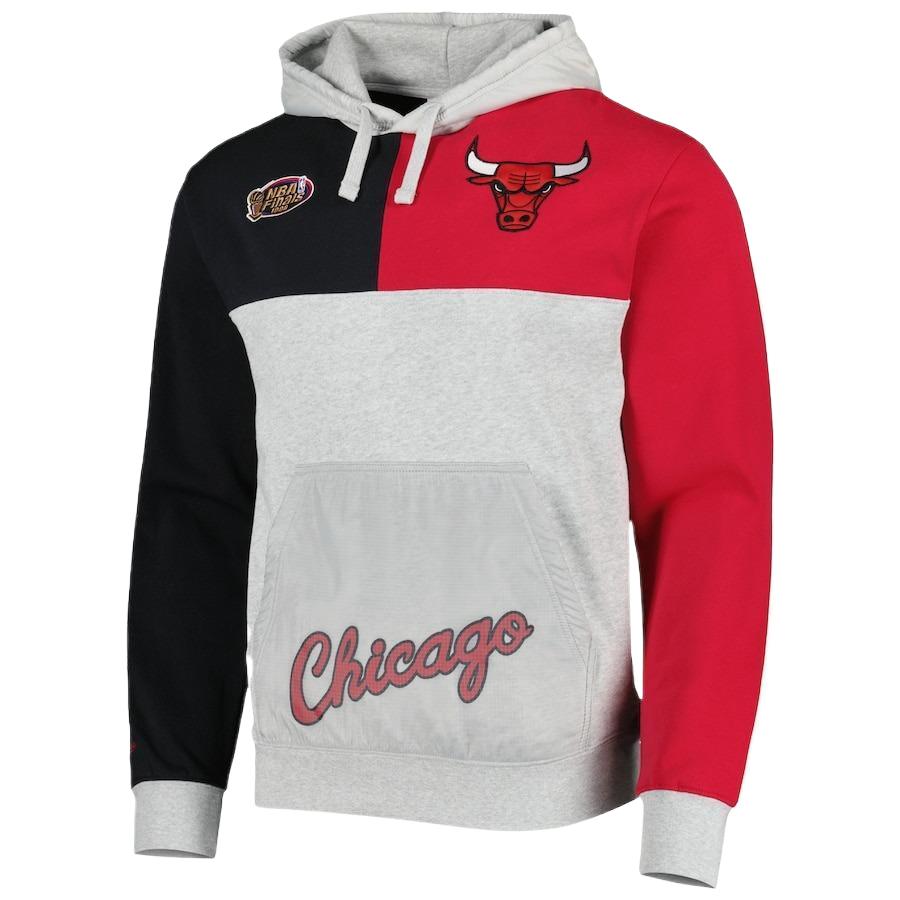 NBA Chicago Bulls Tie-Breaker Hoodie Heather Gray Pullover Sweatshirt 5314558