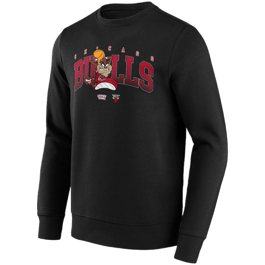 NBA Chicago Bulls Looney Tunes Taz Crewneck Sweatshirt Black Unisex Casualwear 13327477