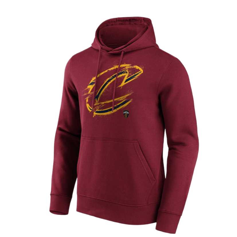 NBA Cleveland Cavaliers Fanatics Splatter Logo Print Red Pullover Sweatshirt Mens 12088084