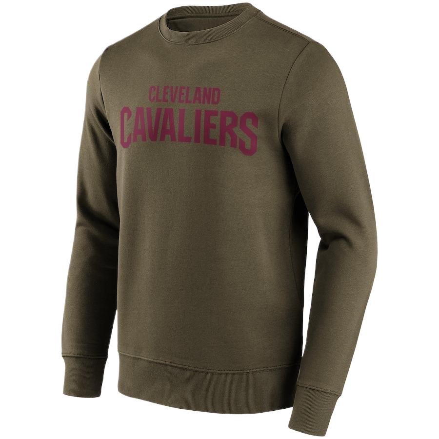 NBA Cleveland Cavaliers Logo Crewneck Sweatshirt Military Green - Fashion 201426705