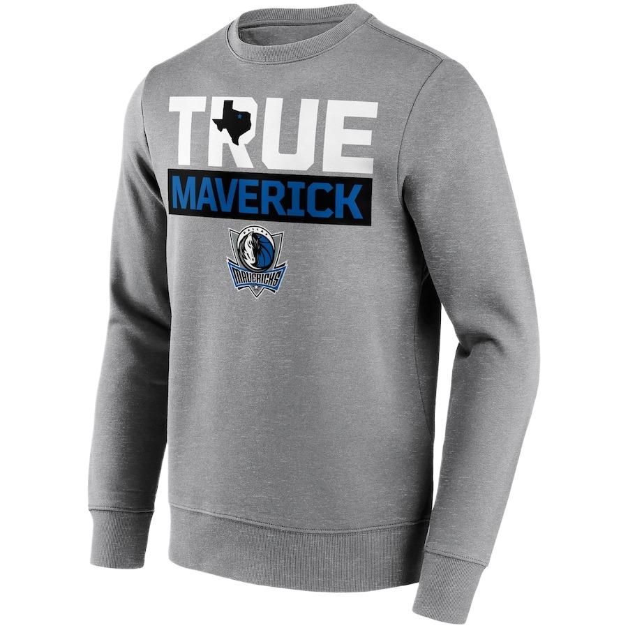 NBA Dallas Mavericks Fanatics Crewneck Sweatshirt Gray Long Sleeve 12089179