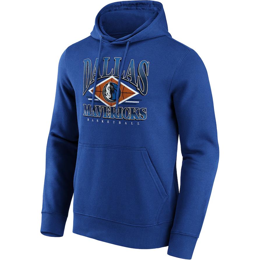 NBA Dallas Mavericks Fanatics Pullover Hoodie Blue Letter Graphic Design 13340839