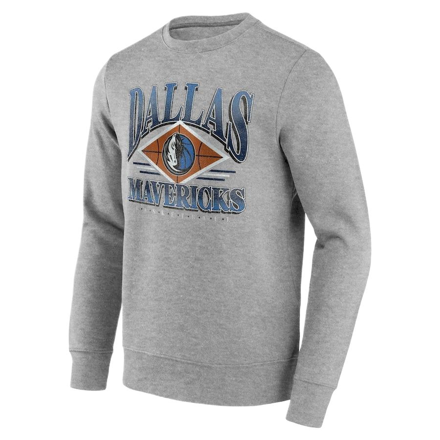 NBA Dallas Mavericks Graphic Crewneck Sweatshirt Men’s Grey Long Sleeve Casual Fit 13340813