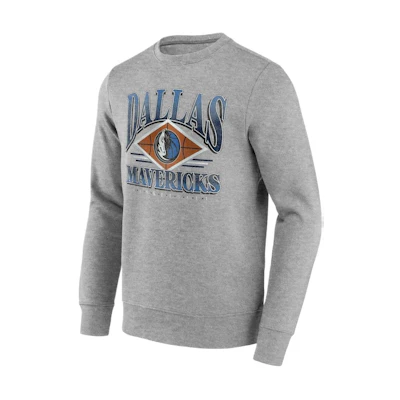 NBA Dallas Mavericks Graphic Crewneck Sweatshirt Men’s Grey Long Sleeve Casual Fit 13340813