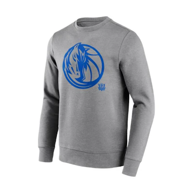 NBA Dallas Mavericks Mono Logo Crewneck Pullover Sweatshirt Men’s Grey 12088720