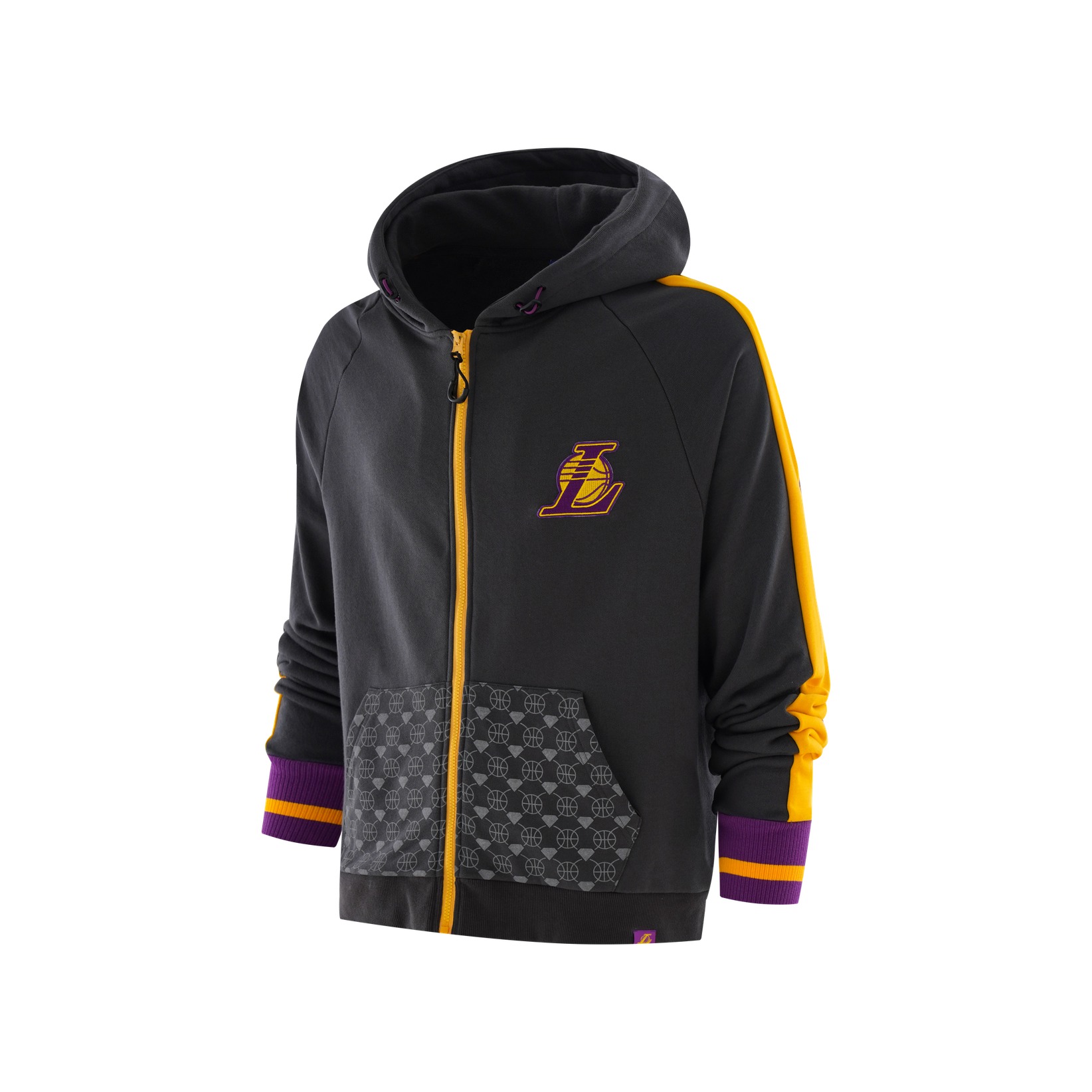 NBA Dark Series LA Lakers Logo Zipper Hoodie Jacket Black () F1APSP22HD11765LAL