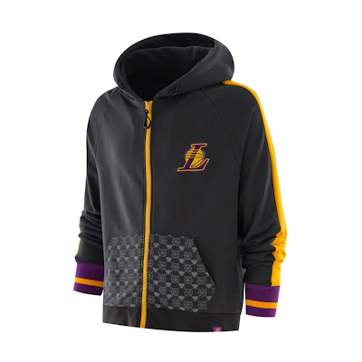 NBA Dark Series LA Lakers Logo Zipper Hoodie Jacket Black () F1APSP22HD11765LAL