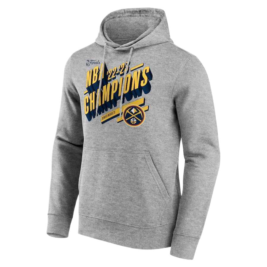 NBA Denver Nuggets Champion Logo Hoodie Casual Long Sleeve - Grey 14425792
