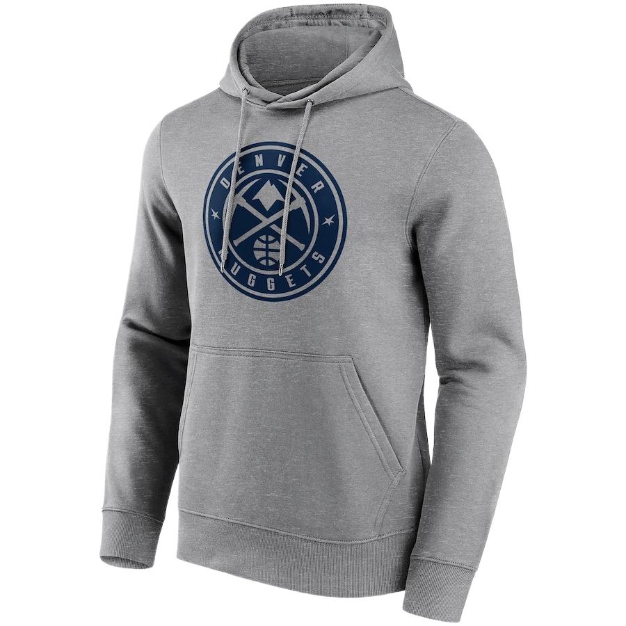 NBA Denver Nuggets Mono Logo Hoodie Graphic Pullover Sweatshirt - Gray 12088767