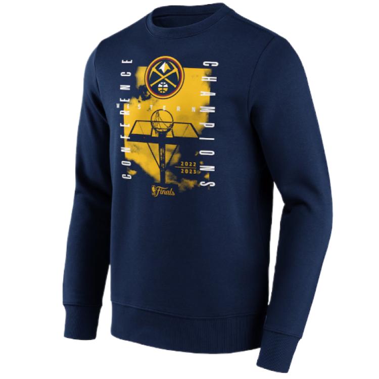 NBA Denver Nuggets Navy Letter Print Pullover Sweatshirt - 14421409