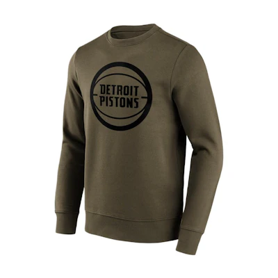 NBA Detroit Pistons Brown Crewneck Pullover Logo Print Sweatshirt 201426760