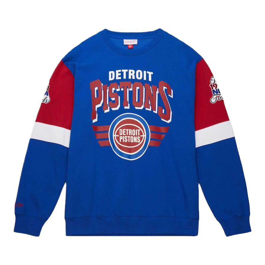NBA Detroit Pistons Colorblock Crewneck Sweatshirt Blue - 13389727