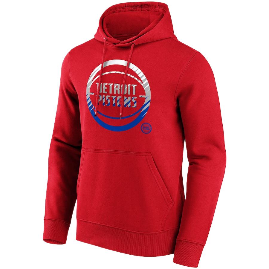 NBA Detroit Pistons Fade Letter Print Hoodie Red Comfortable Sweatshirt 12085210