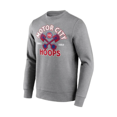 NBA Detroit Pistons Fanatics Graphic Print Crewneck Sweatshirt Grey 12089330