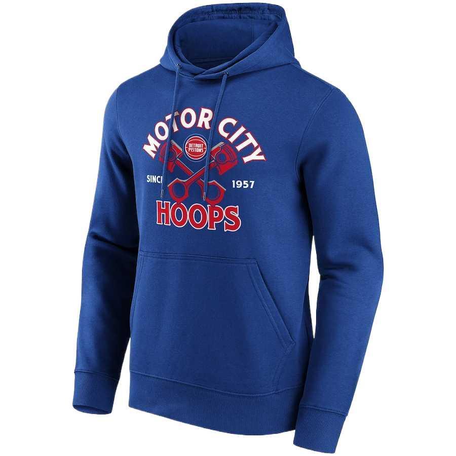 NBA Detroit Pistons Logo Print Hoodie Navy Blue 12089096