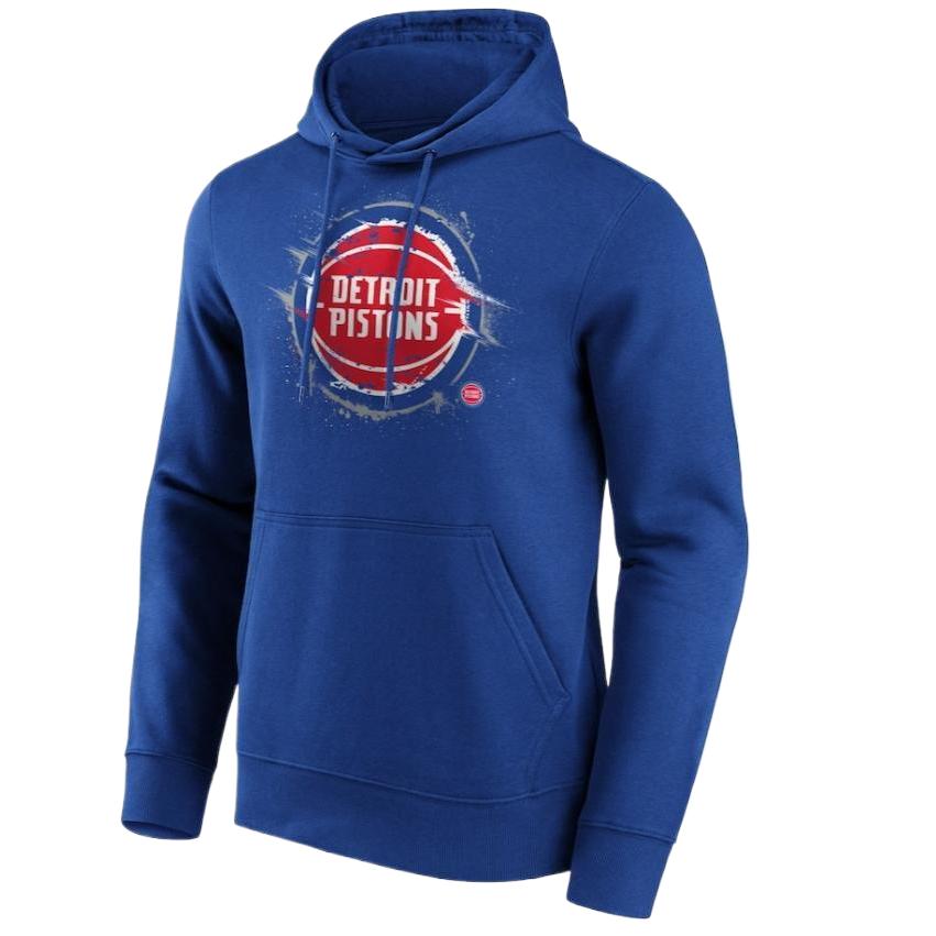 NBA Detroit Pistons Pullover Hoodie Blue Letter Print Sweatshirt 12088092