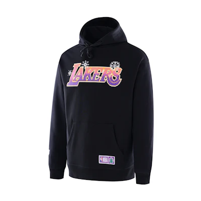NBA Digital Winter Series Lakers Logo Print Oversized Hoodie Unisex Black APHOD00001LAL19