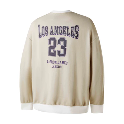 NBA Dynasty Series Los Angeles Lakers LeBron James Sweatshirt Khaki Unisex Casual APCRE00779LALLBJ13