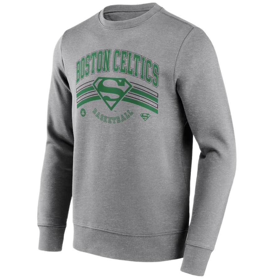 NBA Fanatics Boston Celtics Crewneck Pullover Sweatshirt Grey Long Sleeve 13327446