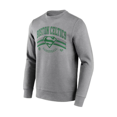 NBA Fanatics Boston Celtics Crewneck Pullover Sweatshirt Grey Long Sleeve 13327446