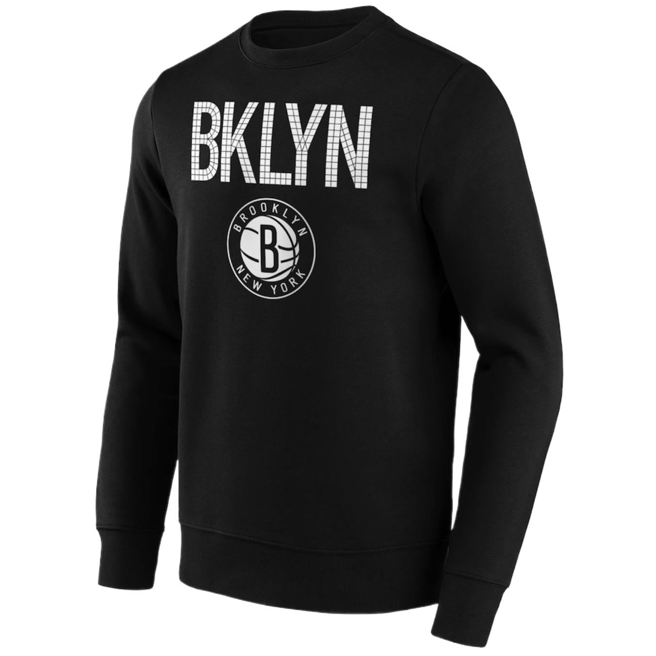 NBA Fanatics Brooklyn Nets Crewneck Pullover Sweatshirt Black - 12089212