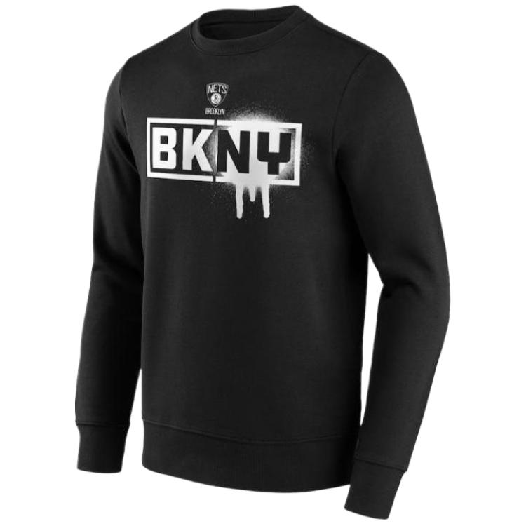 NBA Fanatics Brooklyn Nets Iconic Hometown Logo Crewneck Sweatshirt Black () 12089277