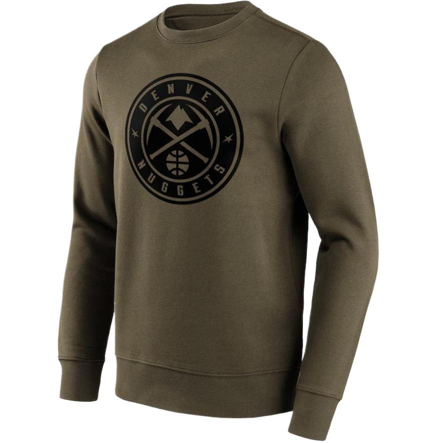 NBA Fanatics Denver Nuggets Logo Crewneck Sweatshirt Brown ( Fashion Choice) 12087188