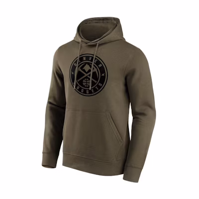 NBA Fanatics Denver Nuggets Olive Green Logo Hoodie Fashion Pick 12087130
