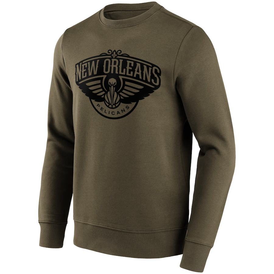 NBA Fanatics New Orleans Pelicans Crewneck Sweatshirt Brown () 12087169