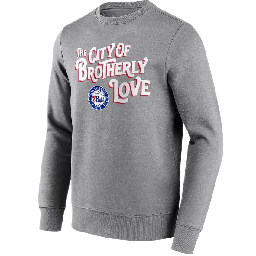 NBA Fanatics Philadelphia 76ers Iconic Hometown Crewneck Sweatshirt Grey 12089234